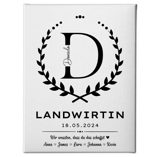 Geschenk Zum Abschluss Ausbildung Landwirtin Leinwand 1