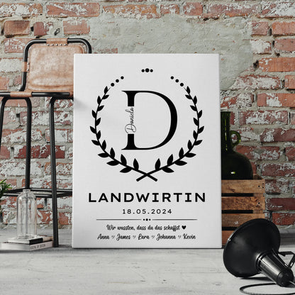 Geschenk Zum Abschluss Ausbildung Landwirtin Leinwand 4