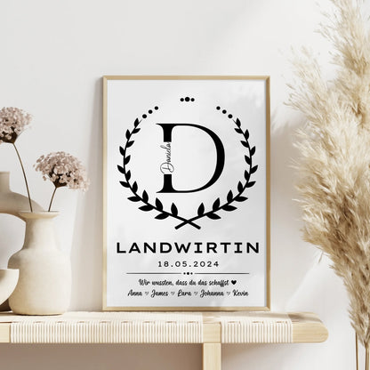 Geschenk Zum Abschluss Ausbildung Landwirtin Poster