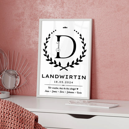 Geschenk Zum Abschluss Ausbildung Landwirtin Poster