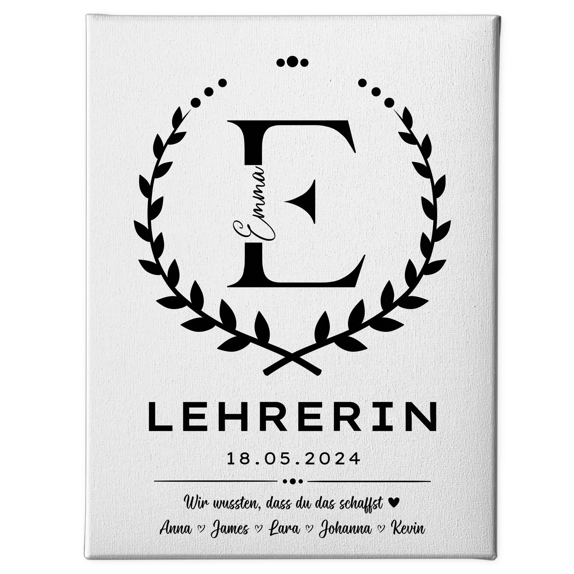 Geschenk Abschluss Ausbildung Lehrerin Leinwand 1