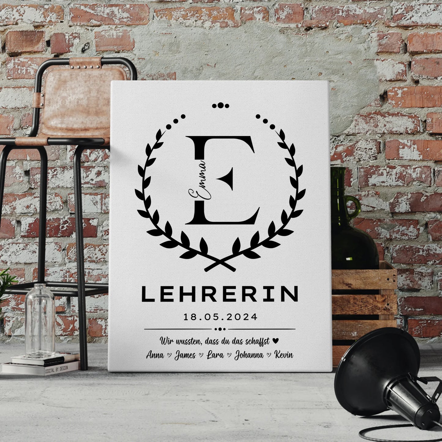 Geschenk Abschluss Ausbildung Lehrerin Leinwand 4