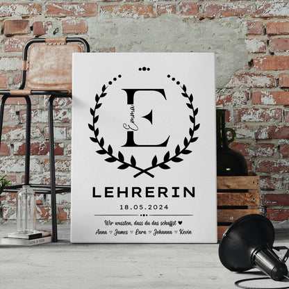 Geschenk Abschluss Ausbildung Lehrerin Leinwand 4