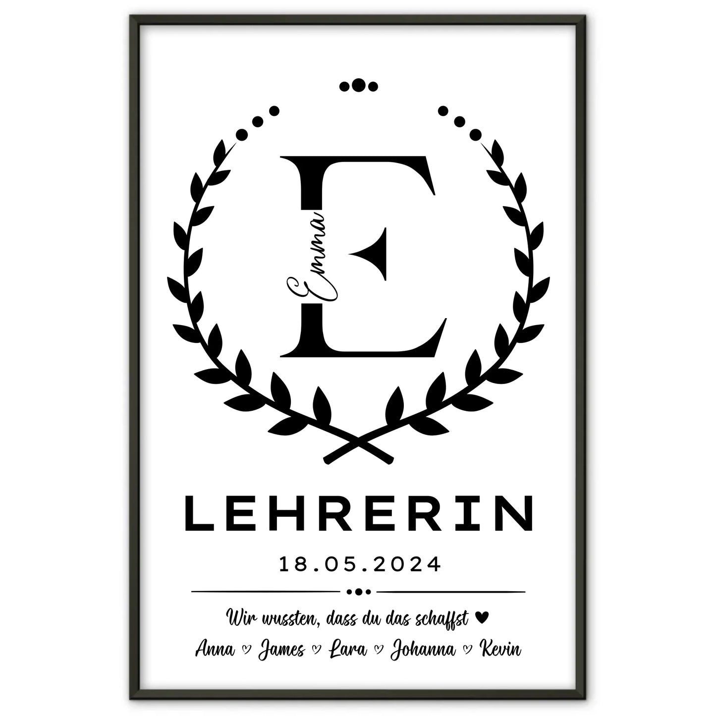 Individuelles Geschenk Abschluss Ausbildung Poster Lehrerin