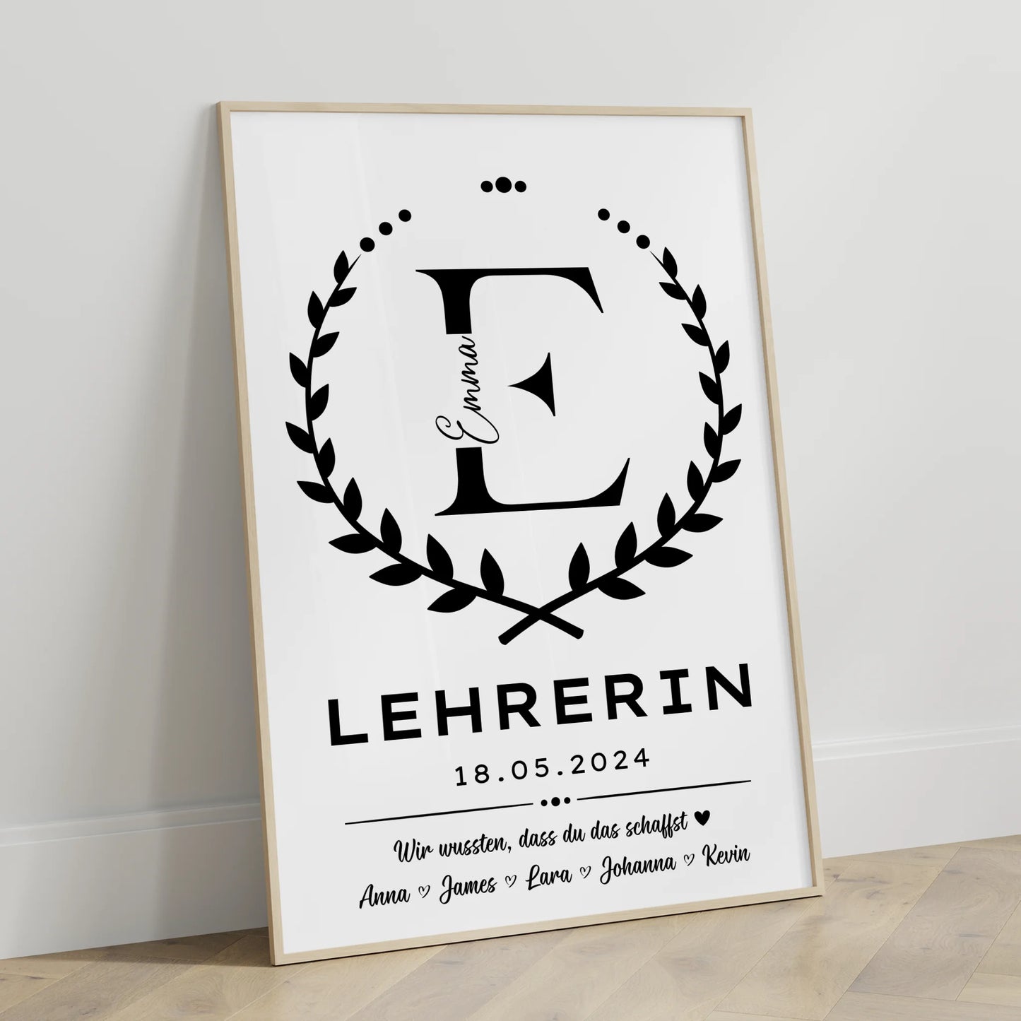 Individuelles Geschenk Abschluss Ausbildung Poster Lehrerin