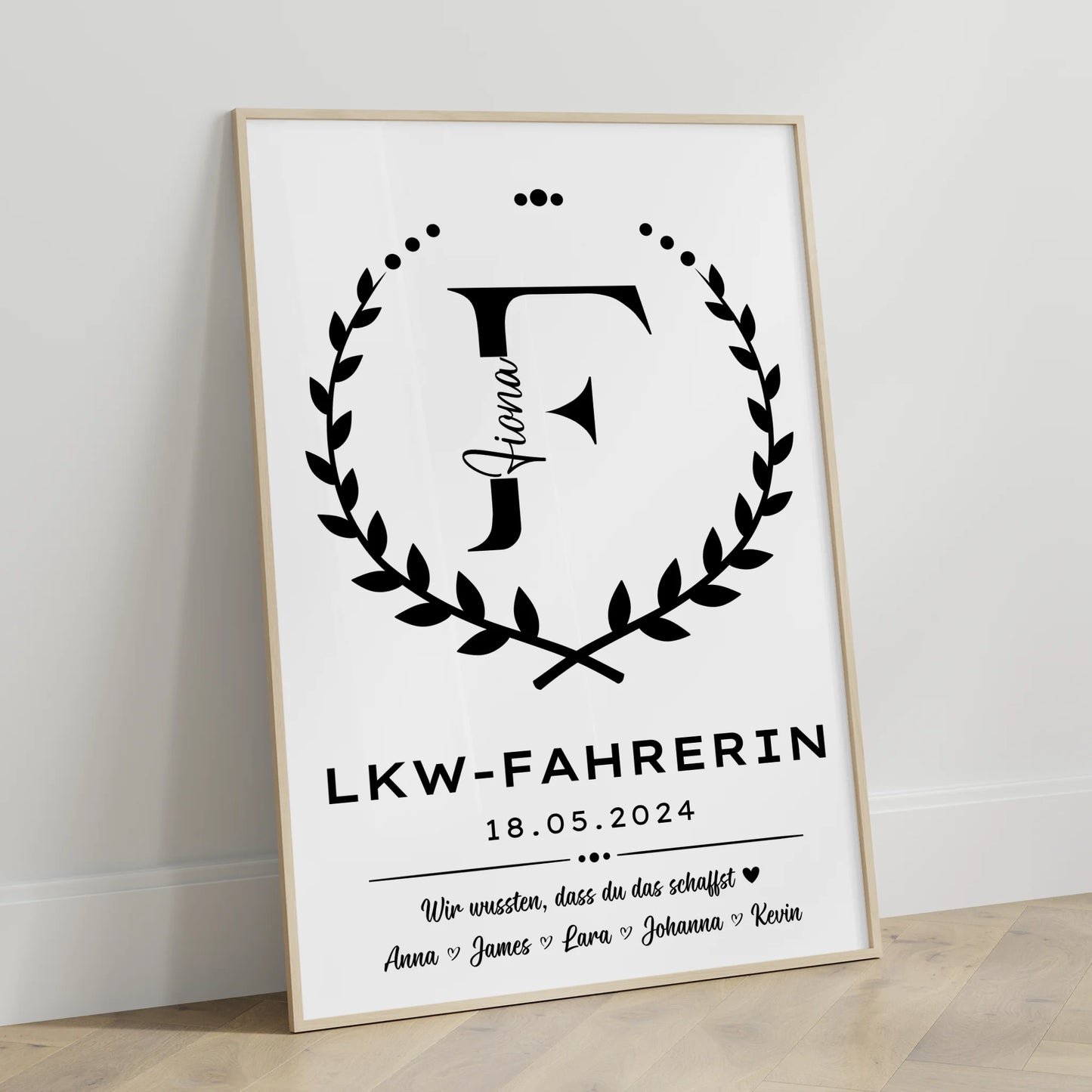 Poster Ausbildungsabschluss Geschenk LKW Fahrerin