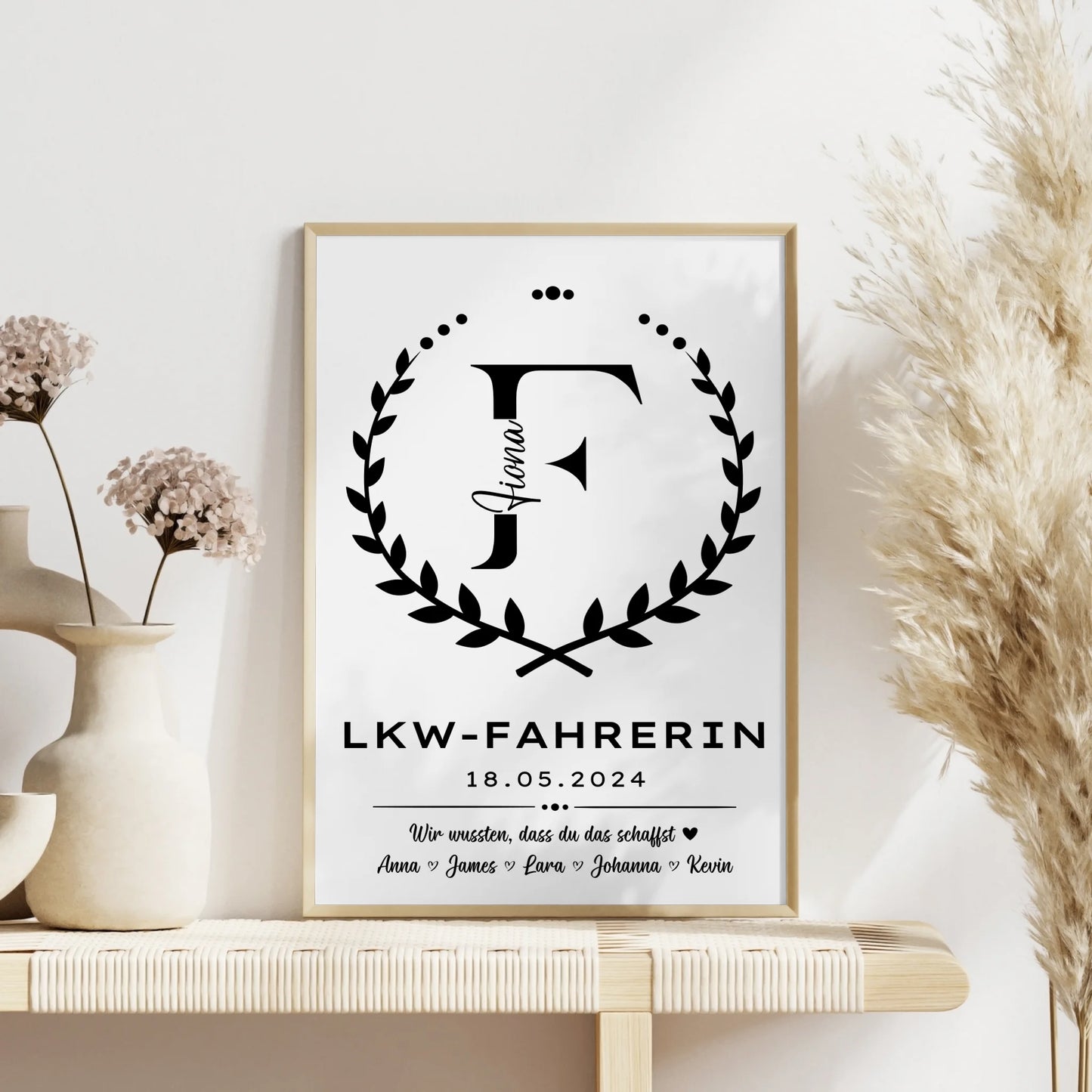 Poster Ausbildungsabschluss Geschenk LKW Fahrerin
