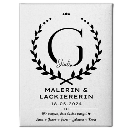 Geschenk Zum Abschluss Ausbildung Malerin & Lackiererin Leinwand 1