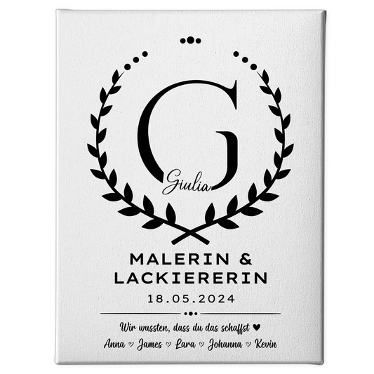 Geschenk Zum Abschluss Ausbildung Malerin & Lackiererin Leinwand 1