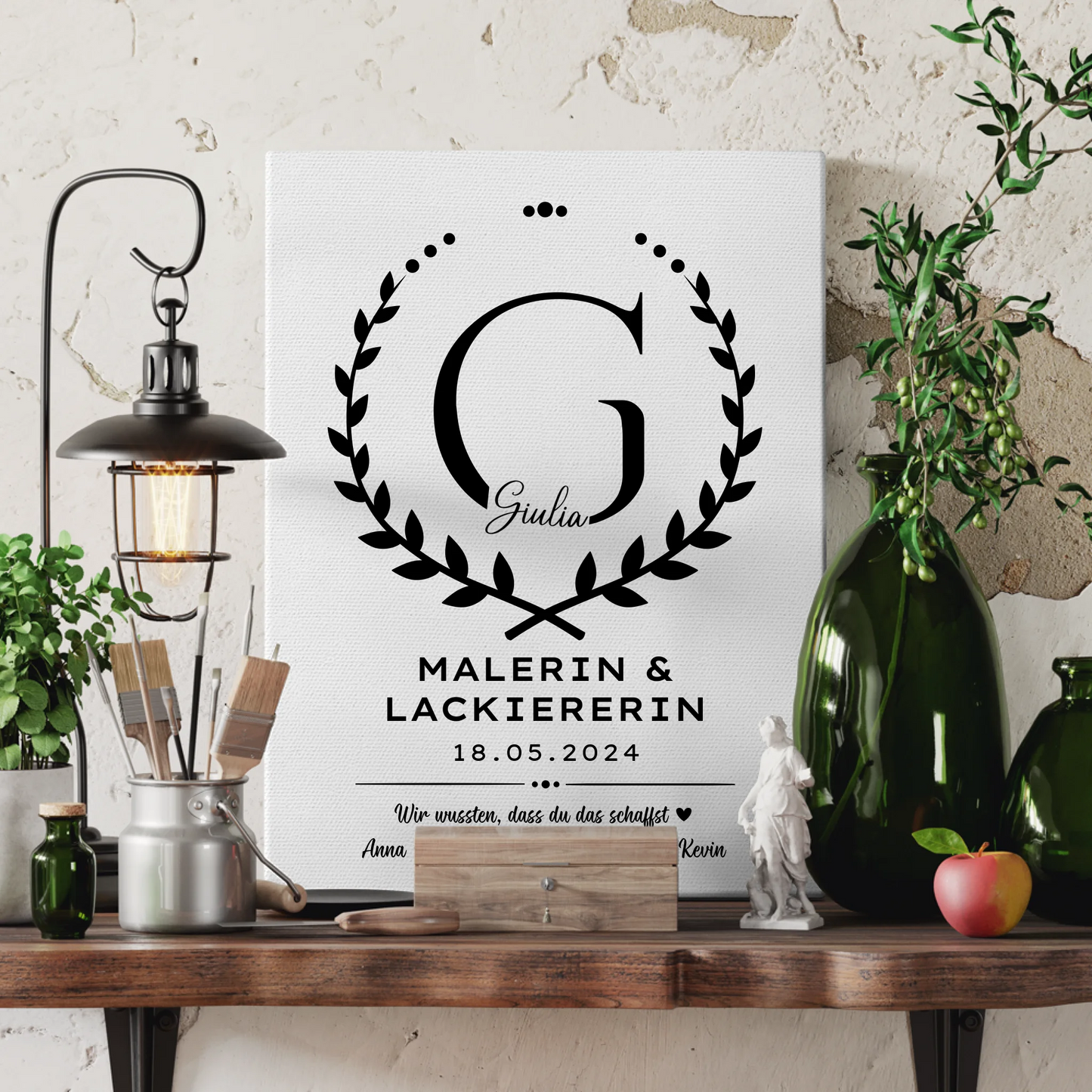 Geschenk Zum Abschluss Ausbildung Malerin & Lackiererin Leinwand 3