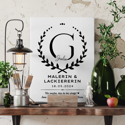 Geschenk Zum Abschluss Ausbildung Malerin & Lackiererin Leinwand 3