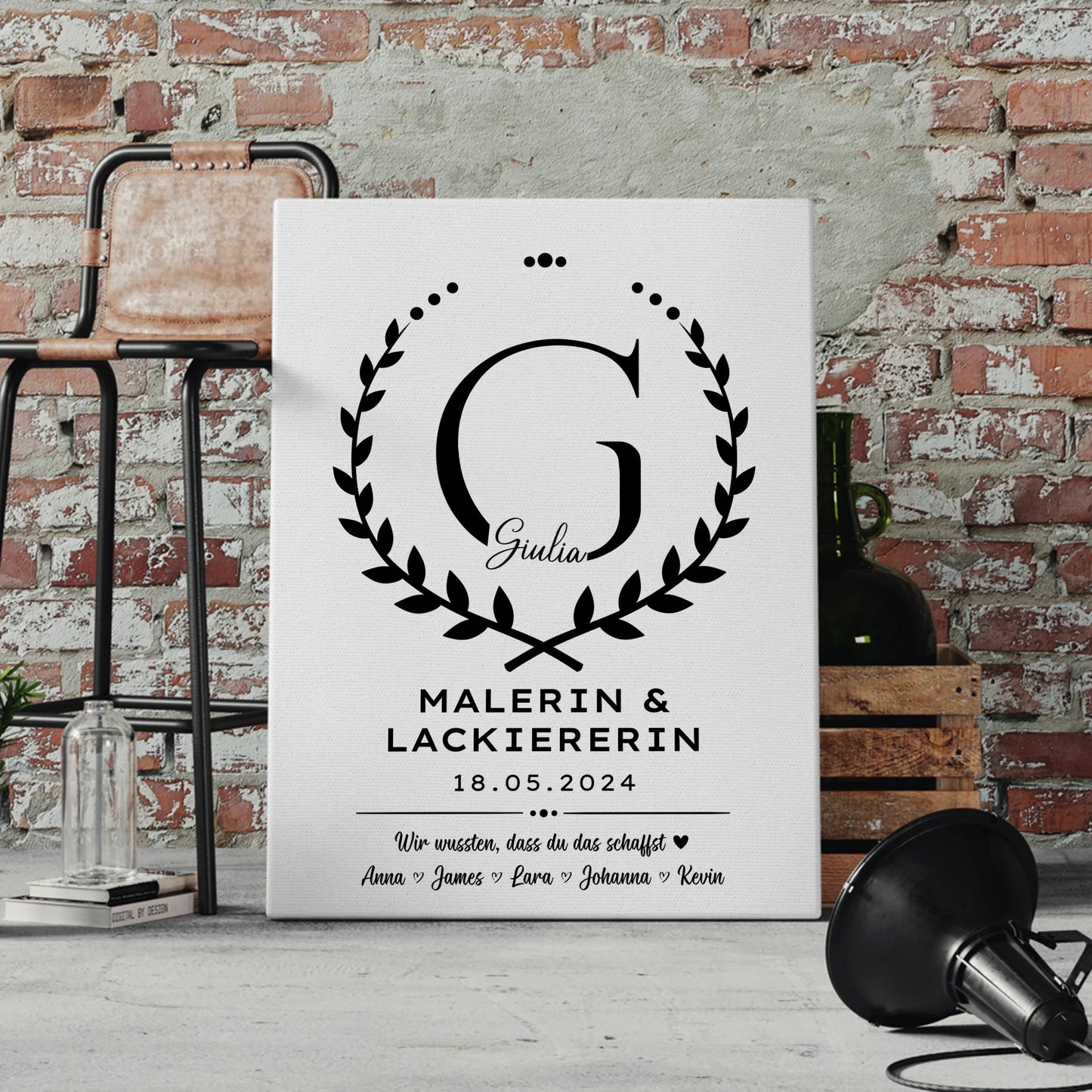 Geschenk Zum Abschluss Ausbildung Malerin & Lackiererin Leinwand 4