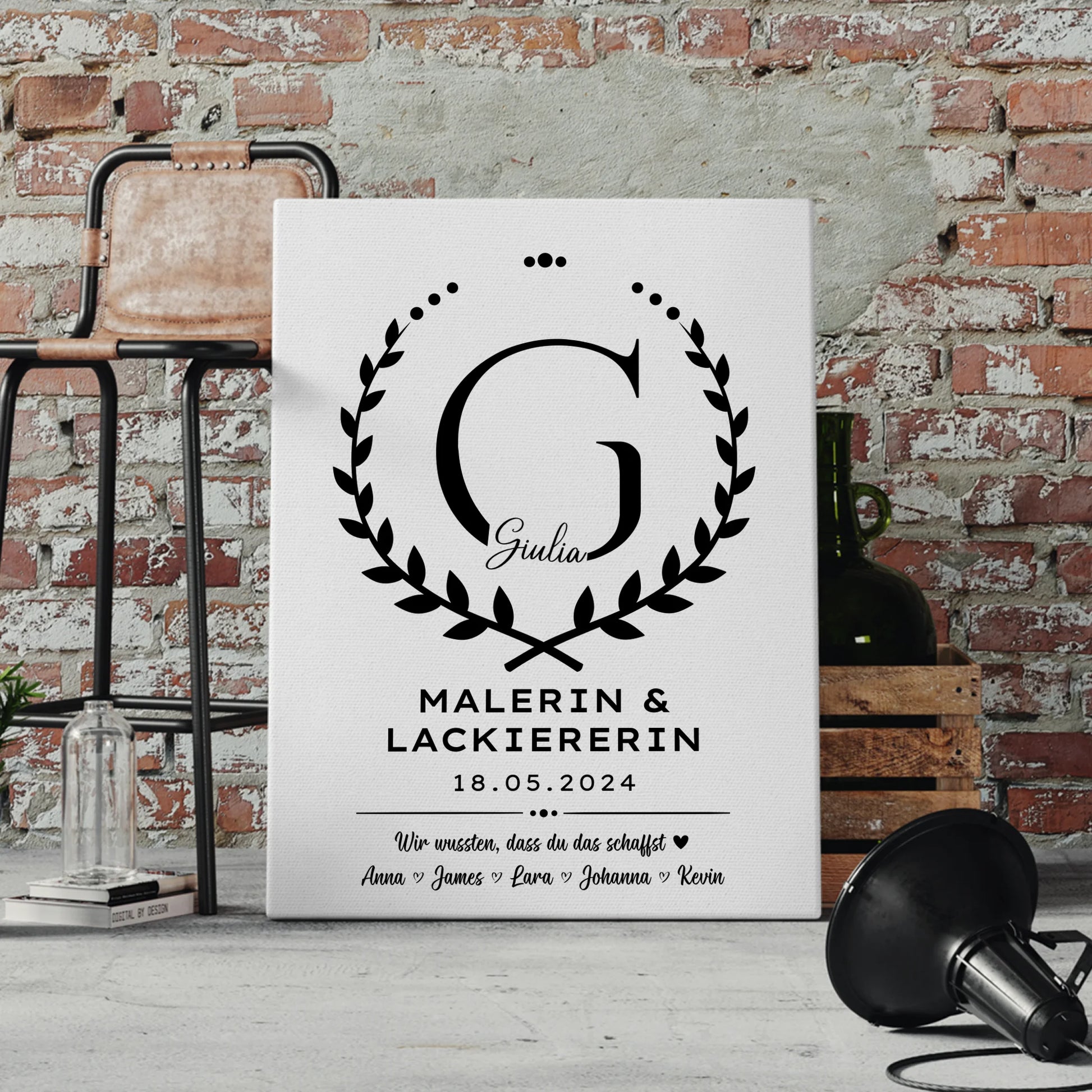 Geschenk Zum Abschluss Ausbildung Malerin & Lackiererin Leinwand 4