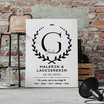 Geschenk Zum Abschluss Ausbildung Malerin & Lackiererin Leinwand 4