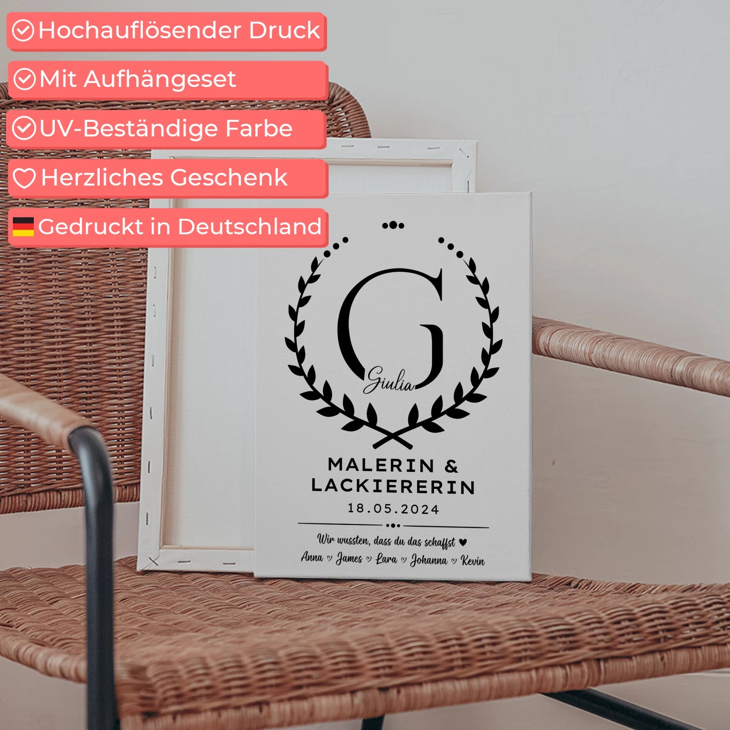 Geschenk Zum Abschluss Ausbildung Malerin & Lackiererin Leinwand 5