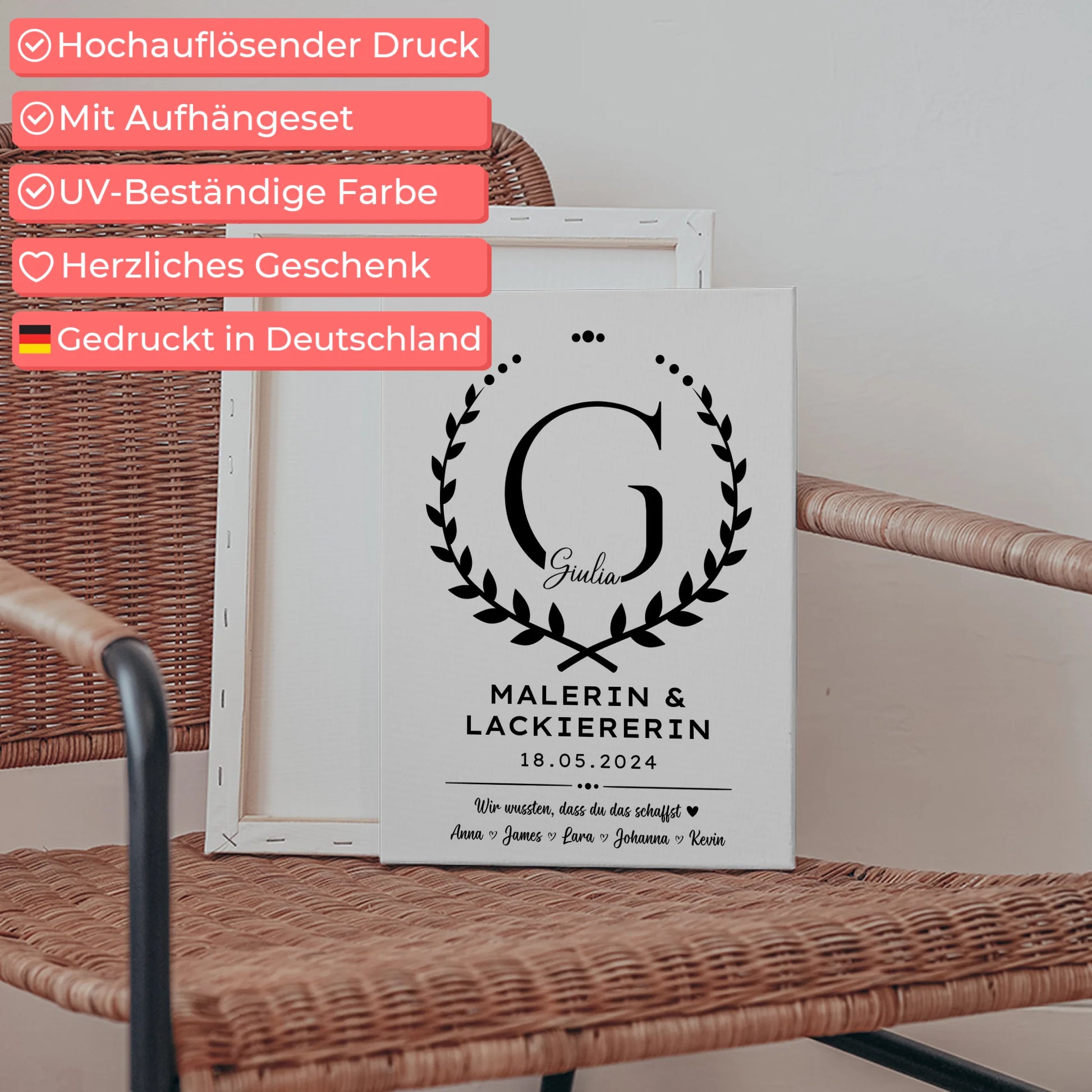 Geschenk Zum Abschluss Ausbildung Malerin & Lackiererin Leinwand 5