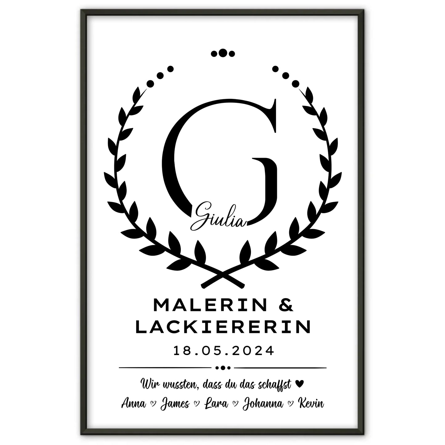 Geschenk Zum Abschluss Ausbildung Malerin Lackiererin Poster personalisiert