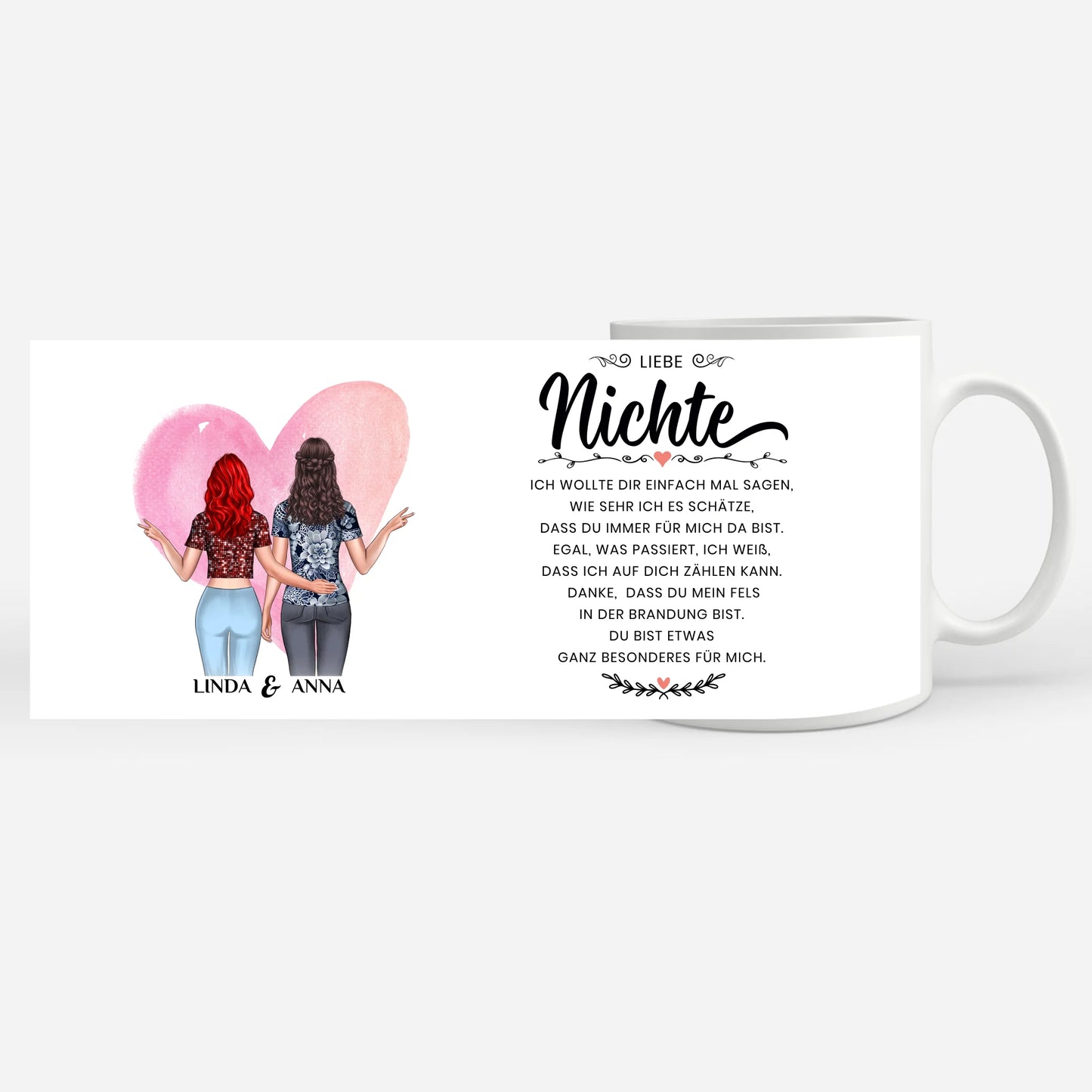 Geschenk Tasse für Nichte Einfach mal Danke personalisiert