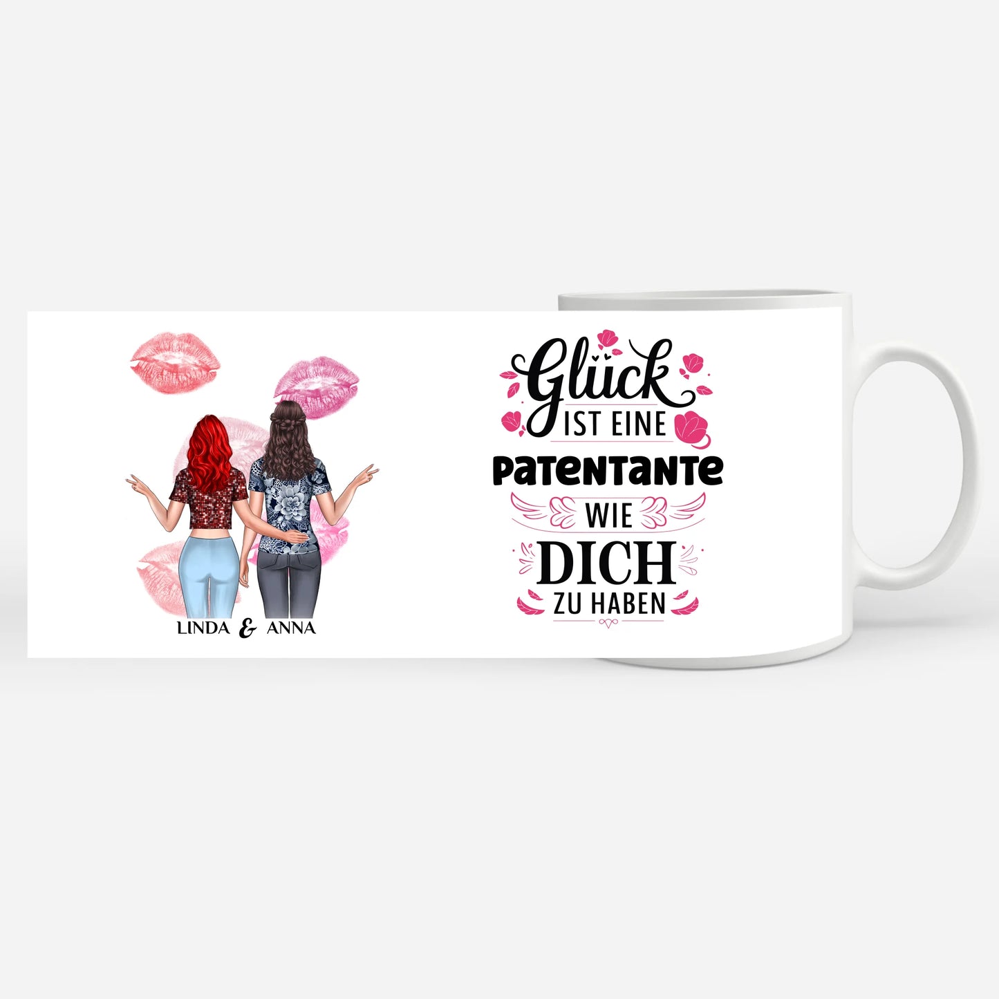 Personalisierte Tasse Patentante Glück ist eine Patentante wie du