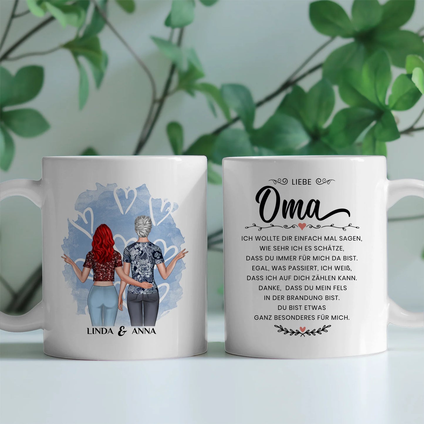 Geschenk Tasse für Oma Einfach mal Danke personalisiert