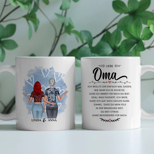 Geschenk Tasse für Oma Einfach mal Danke personalisiert