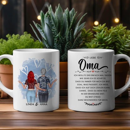 Geschenk Tasse für Oma Einfach mal Danke personalisiert