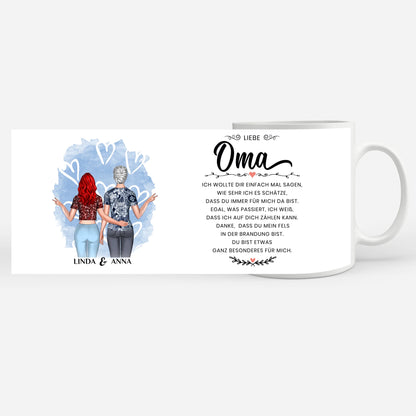 Geschenk Tasse für Oma Einfach mal Danke personalisiert