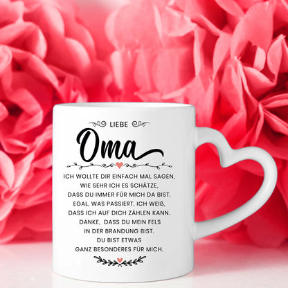 Geschenk Tasse für Oma Einfach mal Danke personalisiert