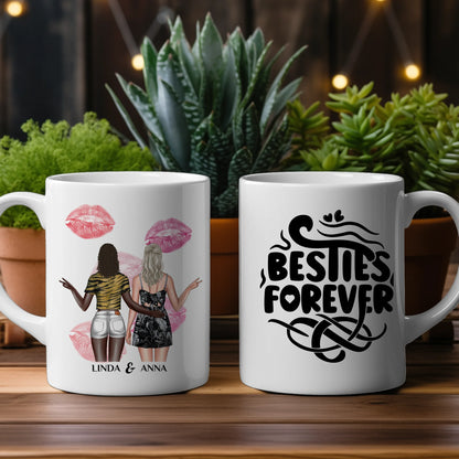 Tasse Beste Freundin personalisiert Besties Forvever mit Figuren