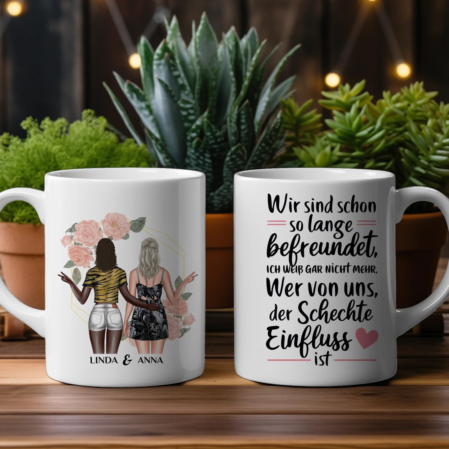 Personalisierte Tasse für Beste Freundin Schlechte Einfluss Cliparts