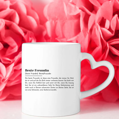 Personalisierte Tasse Definition Beste Freundin mit Figuren