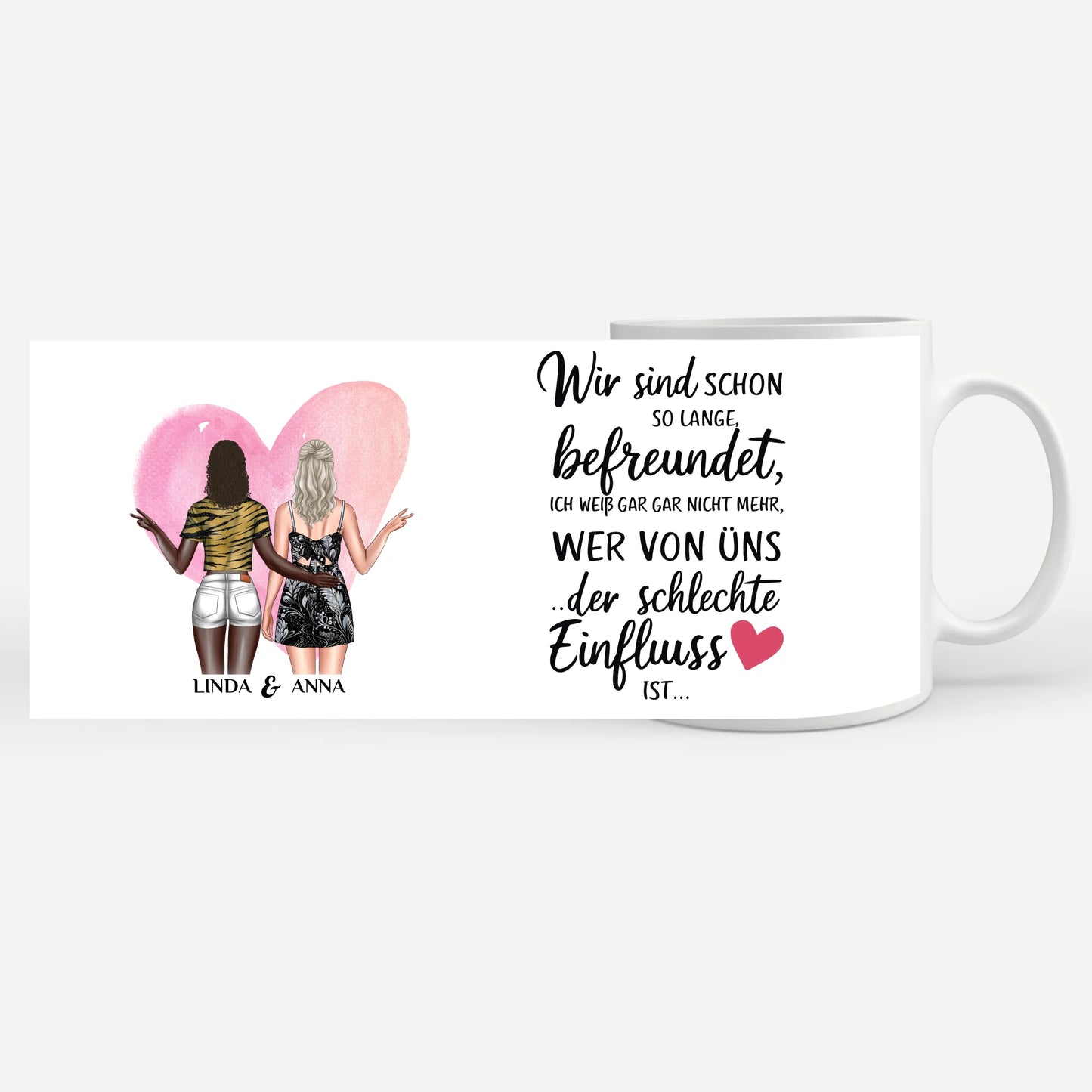 Tasse Beste Freundin personalisiert Schlechte Einfluss mit Figuren