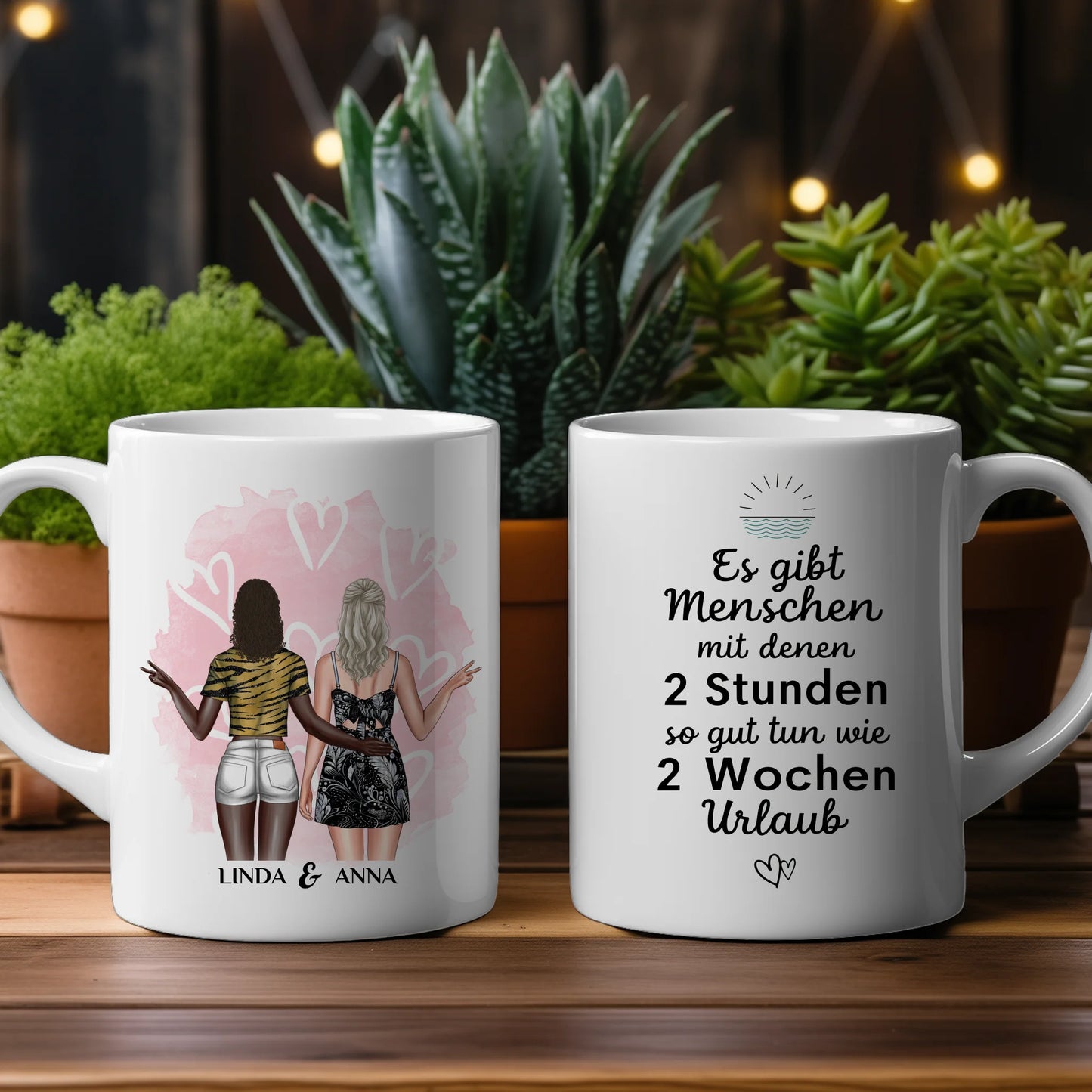 Personalisierte Tasse Urlaub Cliparts für Beste Freundin