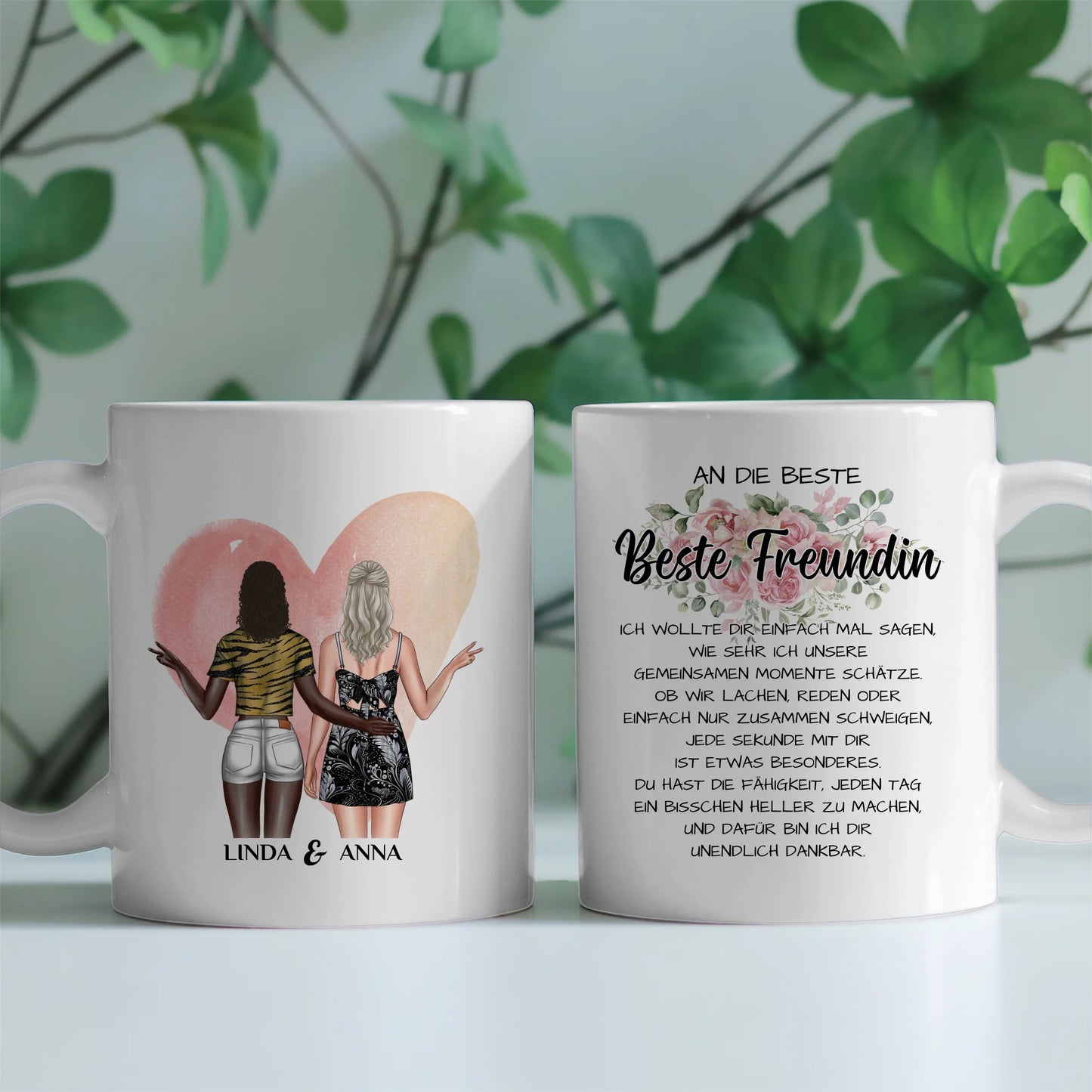Tasse Beste Freundin personalisiert Unsere Momente Cliparts