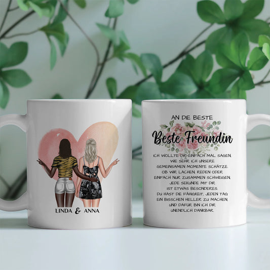 Tasse Beste Freundin personalisiert Unsere Momente Cliparts