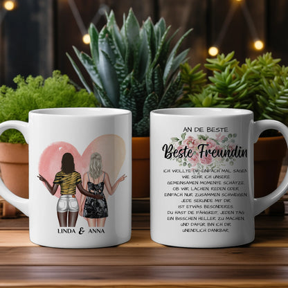 Tasse Beste Freundin personalisiert Unsere Momente Cliparts