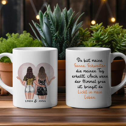 Personalisierte Tasse Meine Sonne mit Figuren