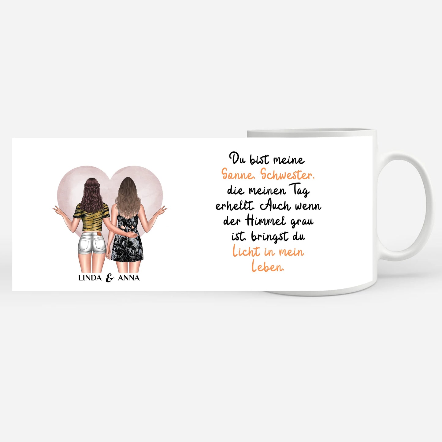 Personalisierte Tasse Meine Sonne mit Figuren