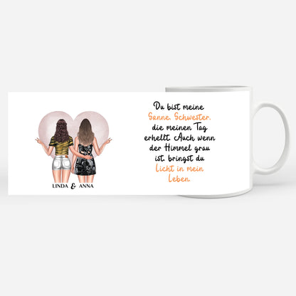 Personalisierte Tasse Meine Sonne mit Figuren
