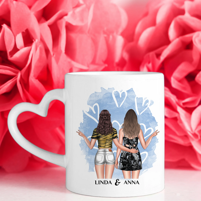 Tassen Geschenk für Schwester Ins Gesicht Personalisiert mit Figuren