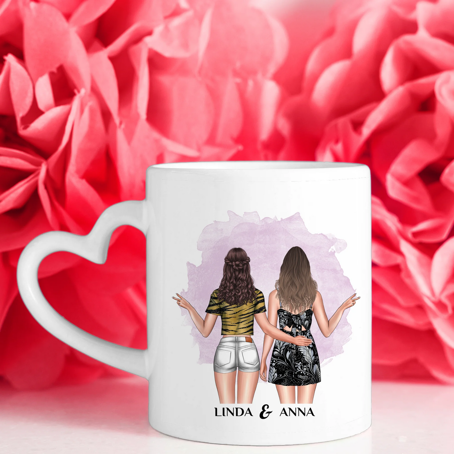 Personalisierte Tasse für Schwester Schwestern sind wie Sterne mit Figuren