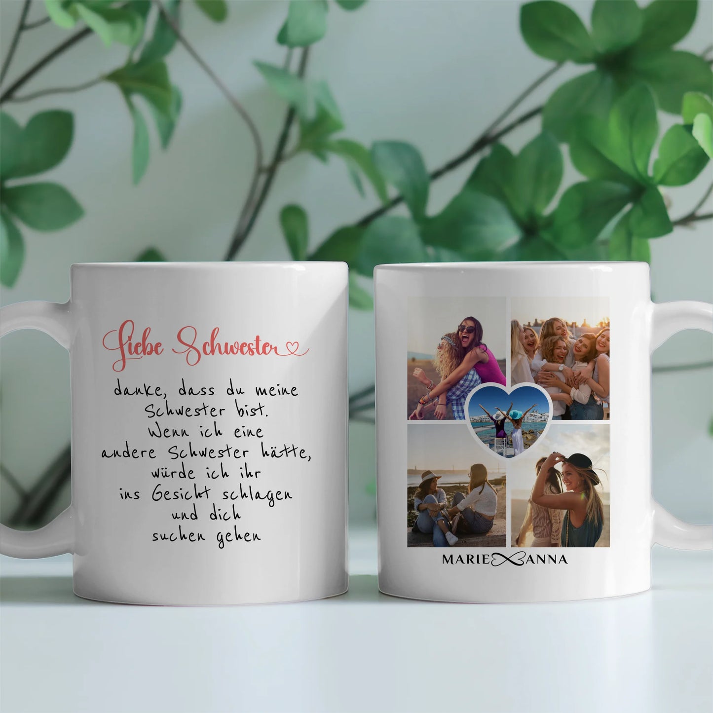 Tassen Geschenk für Schwester Ich würde dich suchen Personalisiert