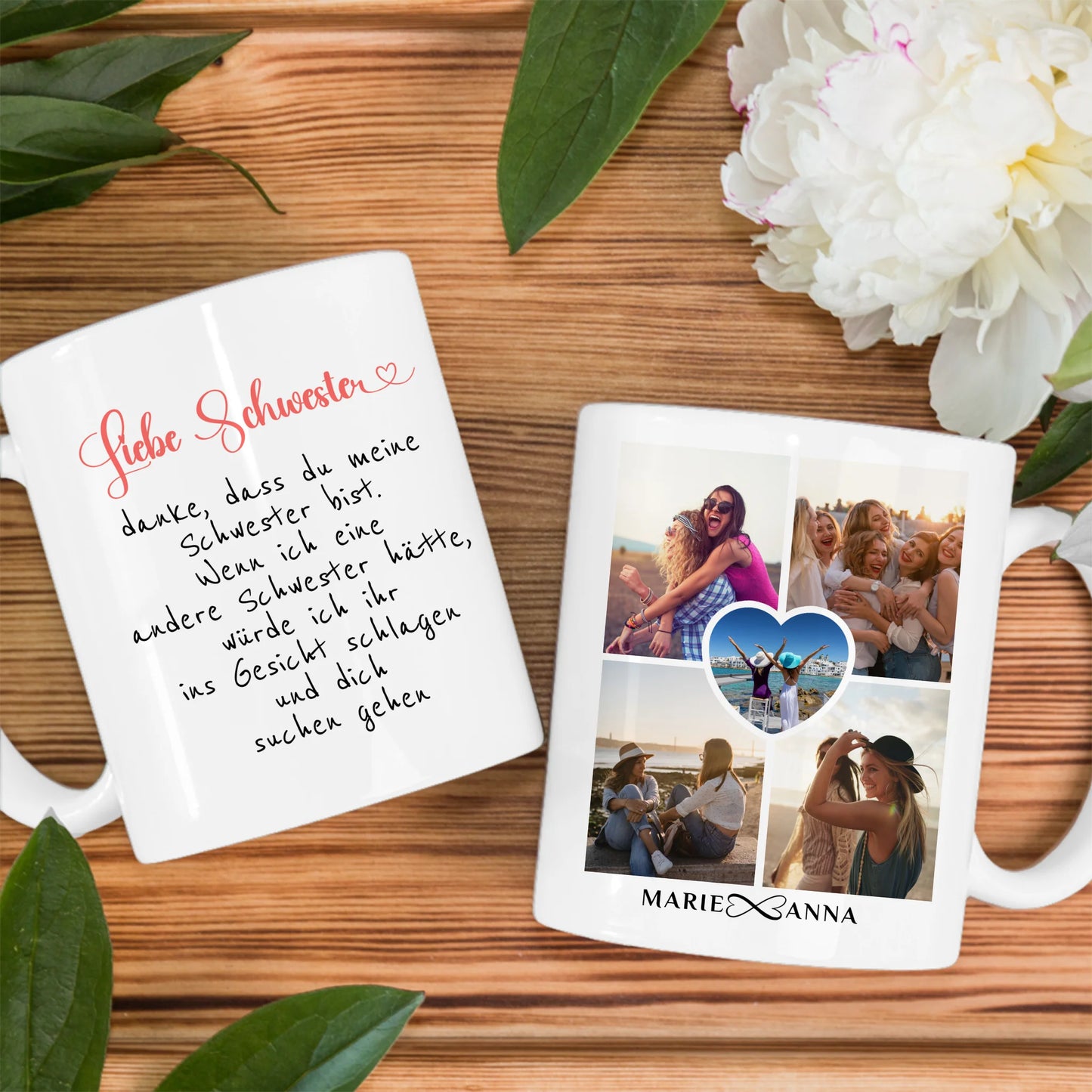 Tassen Geschenk für Schwester Ich würde dich suchen Personalisiert