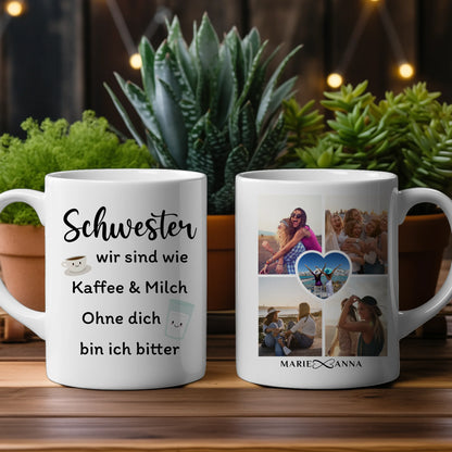 Personalisierte Tasse Wie Kaffe & Milch Personalisiert mit 5 Fotos