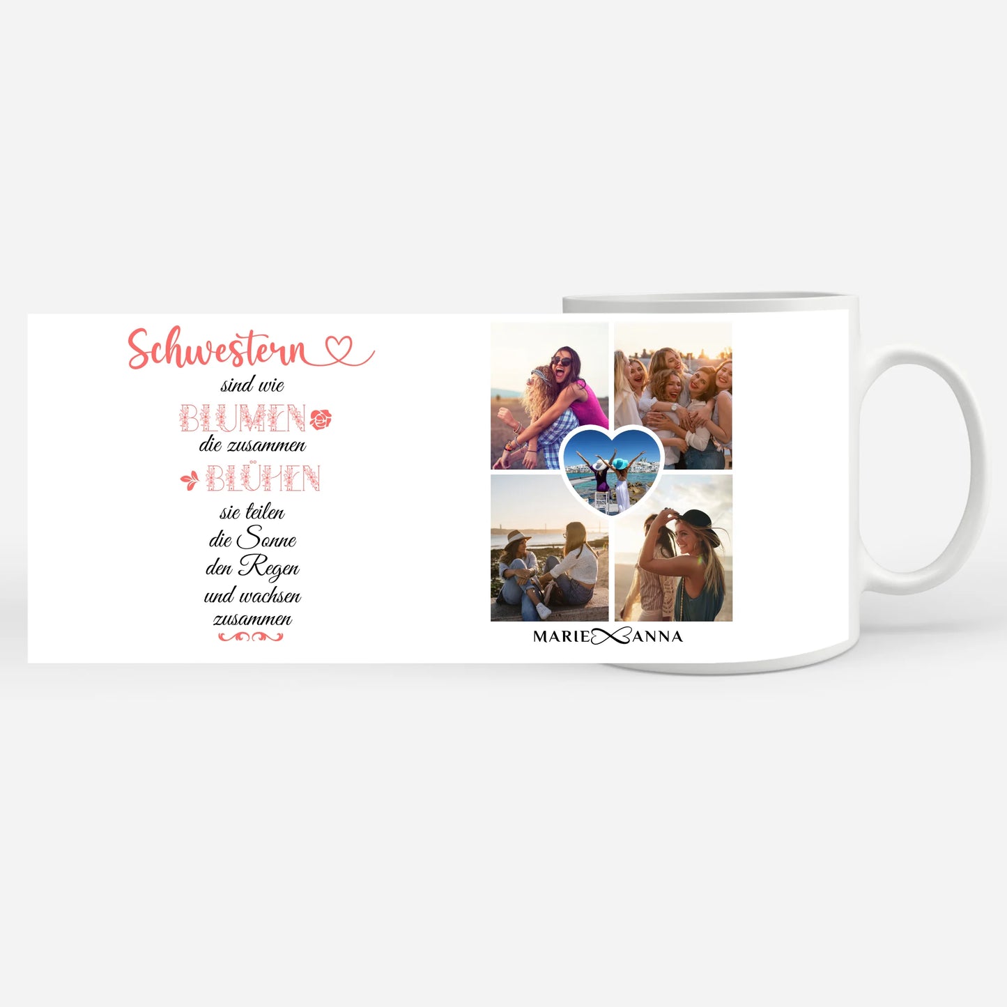 Tasse für Schwester personalisiert Wie Blumen für Schwester