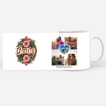 Tasse Beste Freundin personalisiert Besties mit 5 Fotos