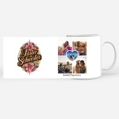 Personalisierte Tasse Lästerschwester für Beste Freundin mit 5 Fotos