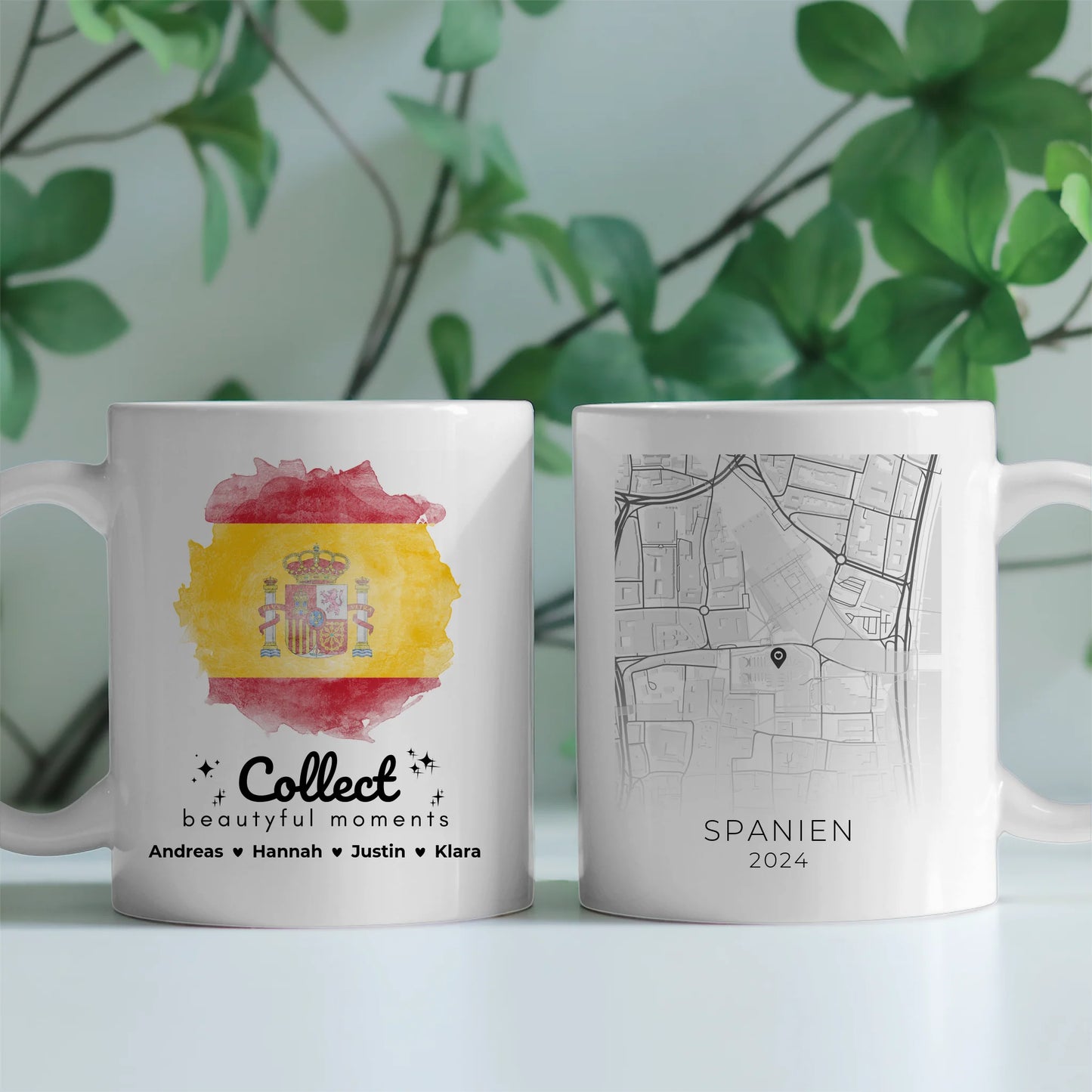 Geschenk Tasse Stadtkarte Spain Spanien Urlaub Erinnerung Schwester