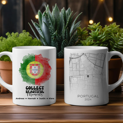 Tasse personalisiert Stadtkarte Portugal Urlaub Erinnerung Freunde