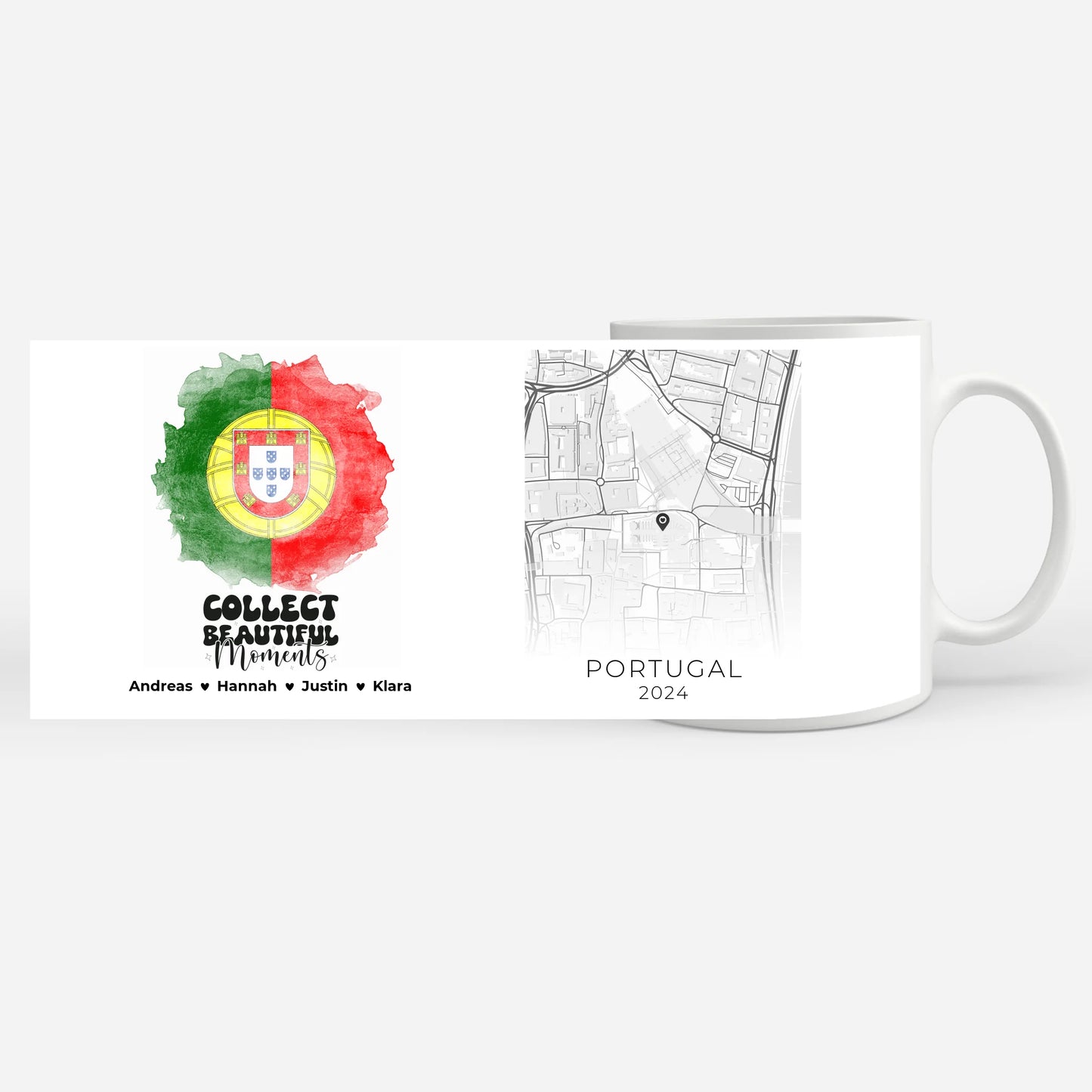 Tasse personalisiert Stadtkarte Portugal Urlaub Erinnerung Freunde